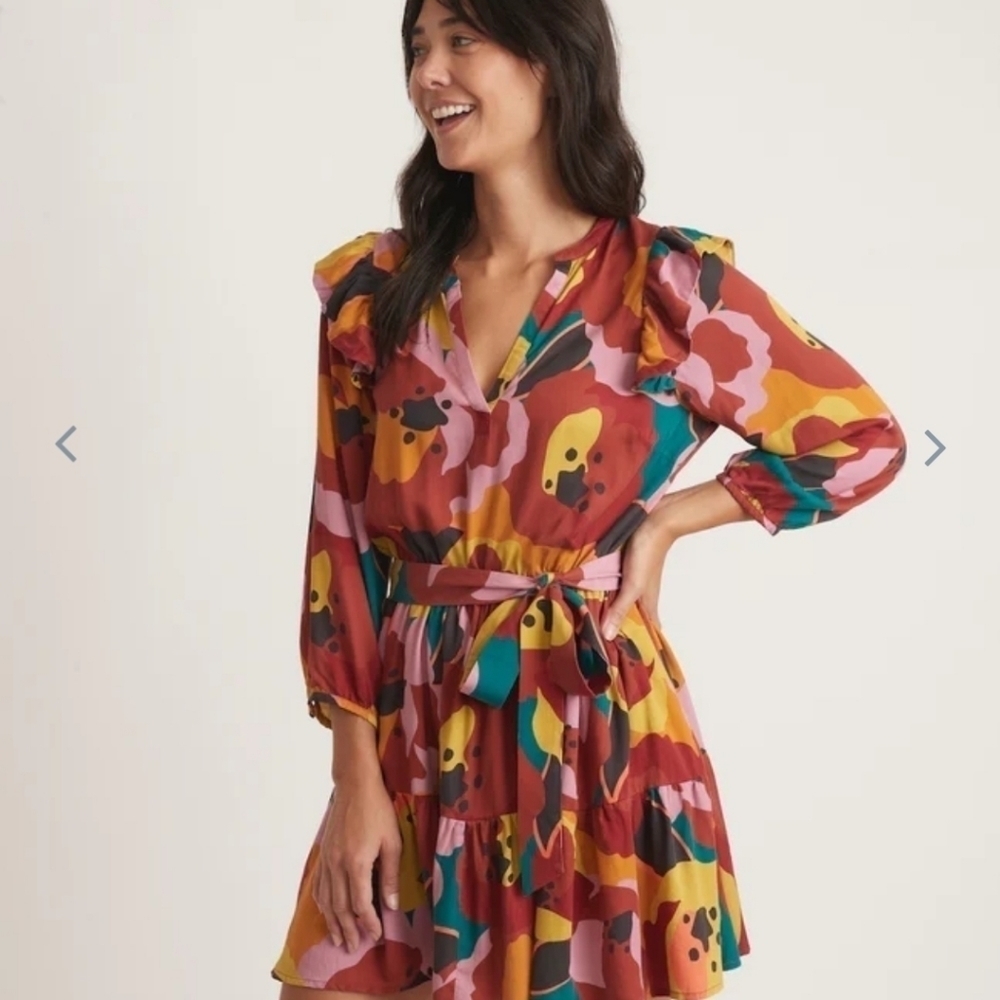 Marine layer Elise Mini Dress in Exploded Floral - Picture 6 of 7